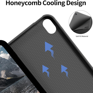 Étui de protection pour tablette iPad 10e génération, fin et pliable, en cuir PU mat, antichoc, avec dissipation thermique en nid d'abeille givré en TPU - Product Image 2