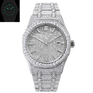 Reloj Hip Hop Iced Out Moissanite para hombre, reloj de pulsera de lujo con movimiento automático de diamantes VVS1 y caja de regalo - Product Image 1