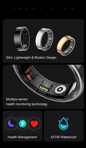SHR Health Care Ring Smart Qring Ritmo cardíaco Actividad del sueño Multideportes GPS Fitness Tracker Smartring Q Ring APP Smart Ring 2025 - Product Image 2
