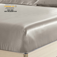 Parure de lit en Satin de soie, ensemble de literie de luxe, avec drap housse et housse de couette, drap housse, style hôtel