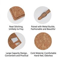 Ensemble porte-passeport et étiquettes de bagages en liège naturel personnalisables et écologiques Sunrise, étui durable pour cartes de voyage