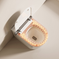 S006 WC intelligent monobloc avec bidet intégré, chasse d'eau automatique par capteur, cuvette allongée chauffante, contrôle par application et télécommande