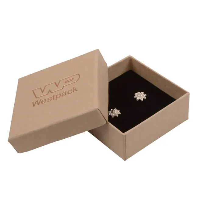 New design brown kraft pierced earring box jewelry box manufacturers china