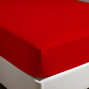 Sábana Ajustable 100% Algodón Roja Tamaño King Francés 180x200cm - Product Image 3