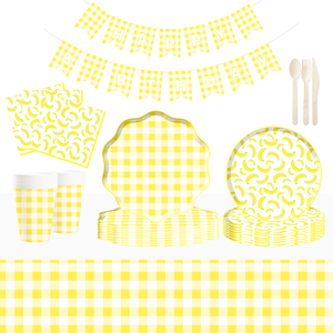 Platos, Vasos y Servilletas de Papel con Diseño de Plátano DAMAI, Artículos para Fiestas de Cumpleaños, Decoraciones Desechables para Mesa para Niños - Product Image 1