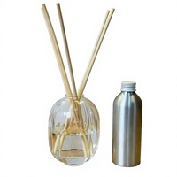 DPTYQ 2025 Diffuseur d'arômes d'intérieur en verre avec bâtonnets en rotin, sans flamme, sans alcool, parfum Rose, Bois de Santal, Baies