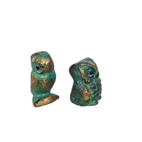 Figurine de hibou rustique antique en fonte, statue d'animal rétro, finition patinée, ornement décoratif en métal pour table, étagère, jardin