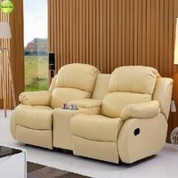 Sofá Reclinable de Cuero de Lujo para Cine en Casa con Mesa de Centro, Sofá Funcional para Sala de Estar, Conjunto de Sofás Reclinables de 3+2+1 Plazas, Modelo 8620
