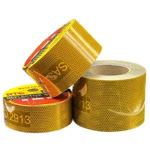 High Reflection 2/3/4 inch Yellow Aluminized Metallizede Reflector Sticker SASO 2913 Reflex Reflective Tape