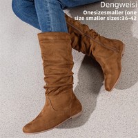 Nouvelles Sandales Décontractées d'Été 2026 pour Femme : Confortables, Polyvalentes, Durables, Mi-mollet, en Faux Daim Léger, Respirantes, Antidérapantes, à Talon Plat Plissé