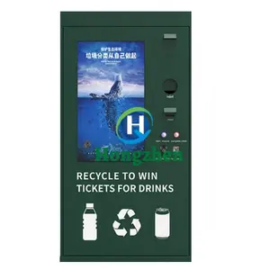 Máquina expendedora inversa de recibos de impresión para contenedores de bebidas reciclar RVM Vending para recoger plástico y compactador de latas