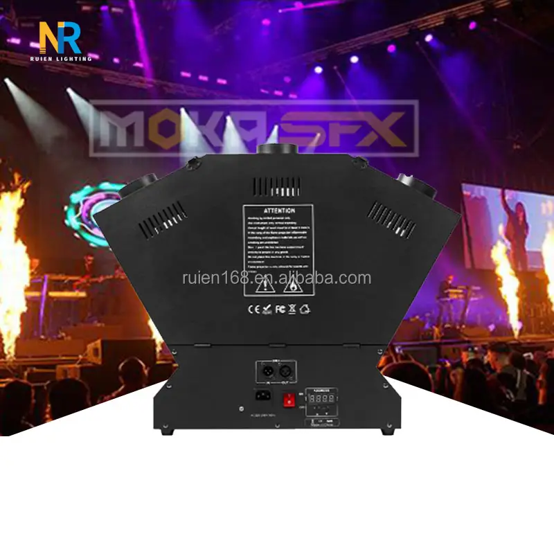 Show effects 300W fire flame machine spray colorful 3 pcs head high flame dmx stage Flamethrower