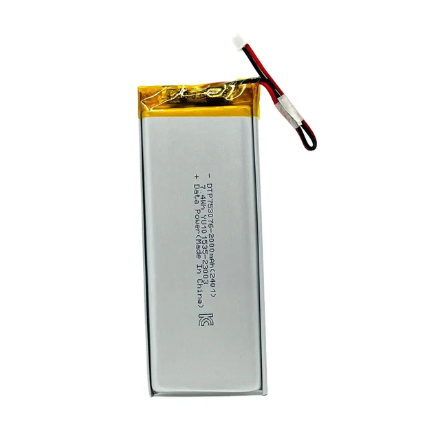 Long Cycle Life DTP753076 Lithium Battery 3.7V 2000mAh Rechargeable Li-polymer Battery OEM Custom Size for Electronic Devices