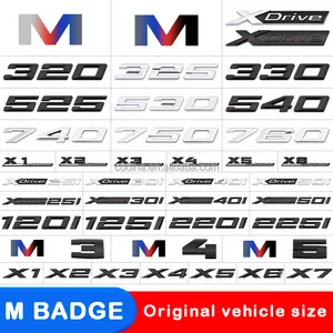 原装车辆尺寸1:1 3D ABS M徽章，用于B M W标志汽车行李箱附件