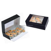 Emballage alimentaire écologique personnalisé, boîte à emporter pour restaurant, boîte à sushi en papier avec fenêtre