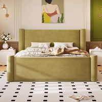 Neues cremeweißes Massivholz bett, modernes helles Luxus-Einzel-und Doppelbett, Schlafzimmer ablage