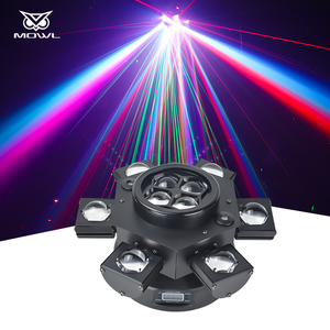 DJ Light 6 Bras 150W RGBW 4in1 Rotation DMX Stroboscope Laser LED Faisceau de Lumière pour Bar Night <span class=keywords><strong>Club</strong></span> Disco Party Room - Product Image 1