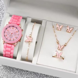 Nuovo Set Regalo di Moda per Donne: Orologio al Quarzo Casual con 5 Braccialetti Gioiello, Cinturino <span class=keywords><strong>in</strong></span> <span class=keywords><strong>Silicone</strong></span>, Reloj - Product Image 4