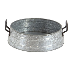 Ensemble de trois plateaux en métal galvanisé gris de style traditionnel avec poignée en métal Ustensiles de cuisine sur mesure pour la maison ou l'hôtel - Product Image 2