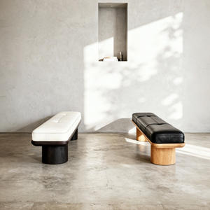 Banco largo de diseño nórdico, de madera maciza, cómodo, para cambiar zapatos, mueble para la entrada - Product Image 4