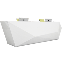 Bureau de réception extensible moderne en MDF, finition brillante, résistant à l'eau, mobilier de bureau commercial, salon de beauté, bâtiment, villa, garantie 3 ans