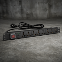 PDU 1U 19 pouces pour rack, multiprise universelle 8 prises 16A avec protection contre les surtensions, unité de distribution d'alimentation en aluminium multi-spécifications OEM pour centre de données