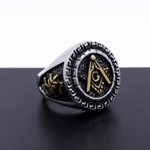 Anillo Masónico de Acero Inoxidable 316L, Altamente Pulido, Chapado en Oro de 18K, Precio de Fábrica al por Mayor - Product Image 4