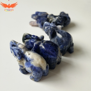 Pi&egrave;ces de d&eacute;coration d'animaux en <strong>pierre</strong> d'&eacute;l&eacute;phant, marbre, Sodalite, pi&egrave;ces de bonne qualit&eacute; sculpt&eacute;es pour la maison, - Product Image 2