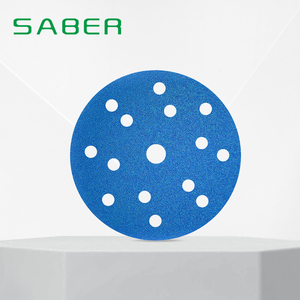 Suministro de fábrica, papel de lija abrasivo de óxido de aluminio azul de 8 agujeros, <span class=keywords><strong>LIJADORA</strong></span> ORBITAL, papel de lija - Product Image 3