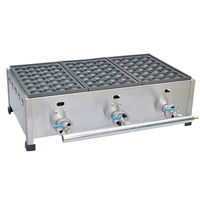 Grande machine à takoyaki commerciale automatique à 3 plaques, 84 trous de 40 mm, à gaz, pour la préparation de snacks grillés
