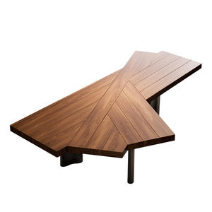 Mostrador de recepción en forma de Z de madera maciza YKM275, muebles de oficina duraderos para reuniones de director ejecutivo y negociaciones. - Product Image 5