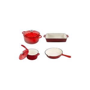 <span class=keywords><strong>Promotion</strong></span> d'usine 4 pièces ensemble de casseroles <span class=keywords><strong>en</strong></span> <span class=keywords><strong>fonte</strong></span> ensemble de casseroles <span class=keywords><strong>en</strong></span> émail rouge - Product Image 3