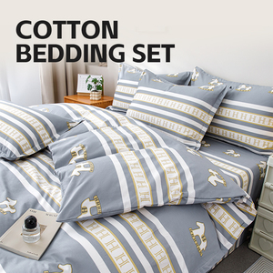 Vente en gros de draps de <span class=keywords><strong>lit</strong></span> personnalisés en coton 100% - Ensemble de literie 4 pièces - Housse de couette - Taille King Size - Taille Queen Size - Taille Full - Super doux - Luxe - Product Image 1