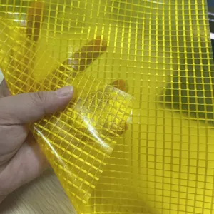 1000D 0.8mm 헤비 듀티 트럭 방수포 커버 방수포 PVC 롤 적층 투명 노란색 투명 로나 드 PVC 방수포