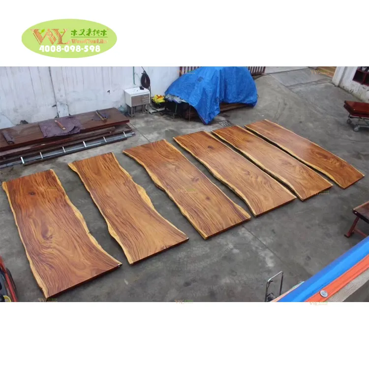 Walnut Slab Dining Table Live Edge Slab Table Hot Selling Suar Wood Ecuador Wood Factory Price Solid Home Furniture Modern