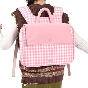 Bolso de hombro de color sólido para mujer, estilo japonés, ligero y fresco, con diseño de cuadros, tamaño L, bolso de mano con diseño elegante para ir al trabajo o de viaje. - Product Image 3