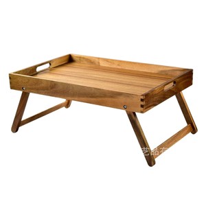 Keyao <b>Foldable</b> Wooden Bedside <b>Table</b> <b>With</b> <b>Legs</b> Convertible Tray For Breakfast Tea Dessert Solid Wood Multi Purpose - Product Image 5