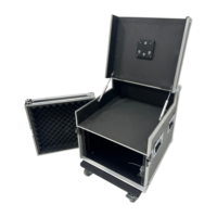 Flight case OEM/ODM 6U+4U de haute qualité pour amplificateur d'affichage karaoké, avec couvercle rabattable, vérins hydrauliques, roulettes pivotantes à 4 roues, IP67