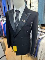Costume de Mariage Homme Formel Croisé 2 Pièces, Smoking de Marié à Revers Pointus, Veste et Pantalon Tendance