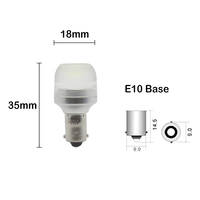 Ampoule LED de remplacement E10 G18 BA9S 90LM avec couvercle concave givré, large plage de tension 6V 18V 24V 48V, blanc chaud, directement de l'usine
