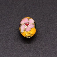 Accessoires de bijouterie cloisonné traditionnels en cuivre, finement conçus, Hebei, pendentifs dorsaux, perles intercalaires, polies, en forme d'œuf