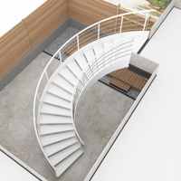 Escalier en arc à double poutre incurvée en acier inoxydable de qualité supérieure pour balcon et toit extérieur