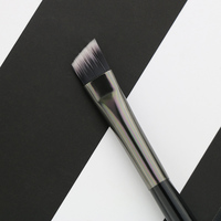 Pinceau Eyeliner Précis en Bois Noir pour Yeux, Pinceau Angulaire Fin pour Sourcils, Pinceau Correcteur de Contour, Baume à Lèvres