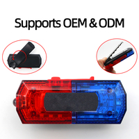 Luz de Advertencia LED para Hombro, Mini Luces Estroboscópicas Rojas y Azules, Impermeables, Visibilidad de 500m, Compatible con OEM y ODM