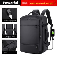 Mochila de Lona Vaquera Expandible, Impermeable, de Gran Capacidad, Unisex, para Portátil de 17 Pulgadas, Estilo Moderno, para Negocios