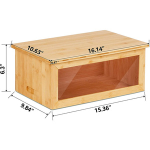 กล่องขนมปังไม้ไผ่ชั้นเดียวพร้อมหน้าต่างใสสำหรับเก็บขนมปัง - Product Image 5