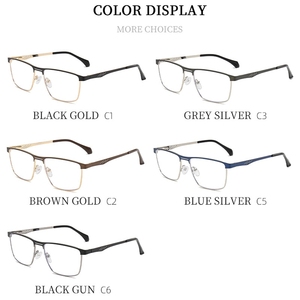 Marcos de especificaciones de moda para hombres Anti azul claro marrón ceja aleación de oro marco cuadrado elasticidad bisagra Monturas Para Gafas - Product Image 6