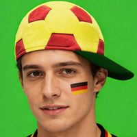 Casquette de baseball en feutre pelucheux amusante en forme de ballon de football, chapeau de fan unisexe, costume de sport, casquette pour les fans de football, fête de carnaval, Coupe du monde de football