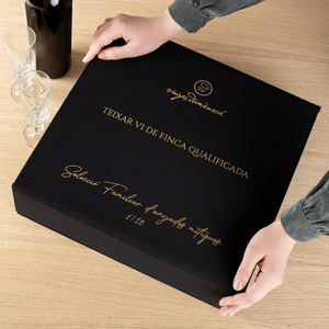 Cajas de Regalo Vacías de Lujo en Terciopelo Negro con Logotipo en Lámina Dorada Personalizado, para Botellas de Champán, Whisky y Vino, Embalaje Rígido de Vidrio, Caja de Regalo de Gamuza - Product Image 5