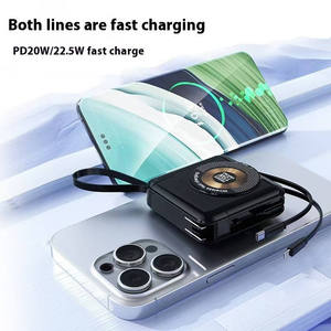 Hızlı şarj <span class=keywords><strong>Mini</strong></span> 15000mah dahili kablolar taşınabilir şarj manyetik Powerbanks çok fonksiyonlu 15000mah manyetik güç bankası - Product Image 6